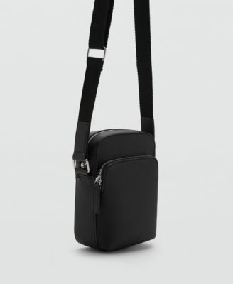 Men's Patent Leather-Effect Shoulder Bag
