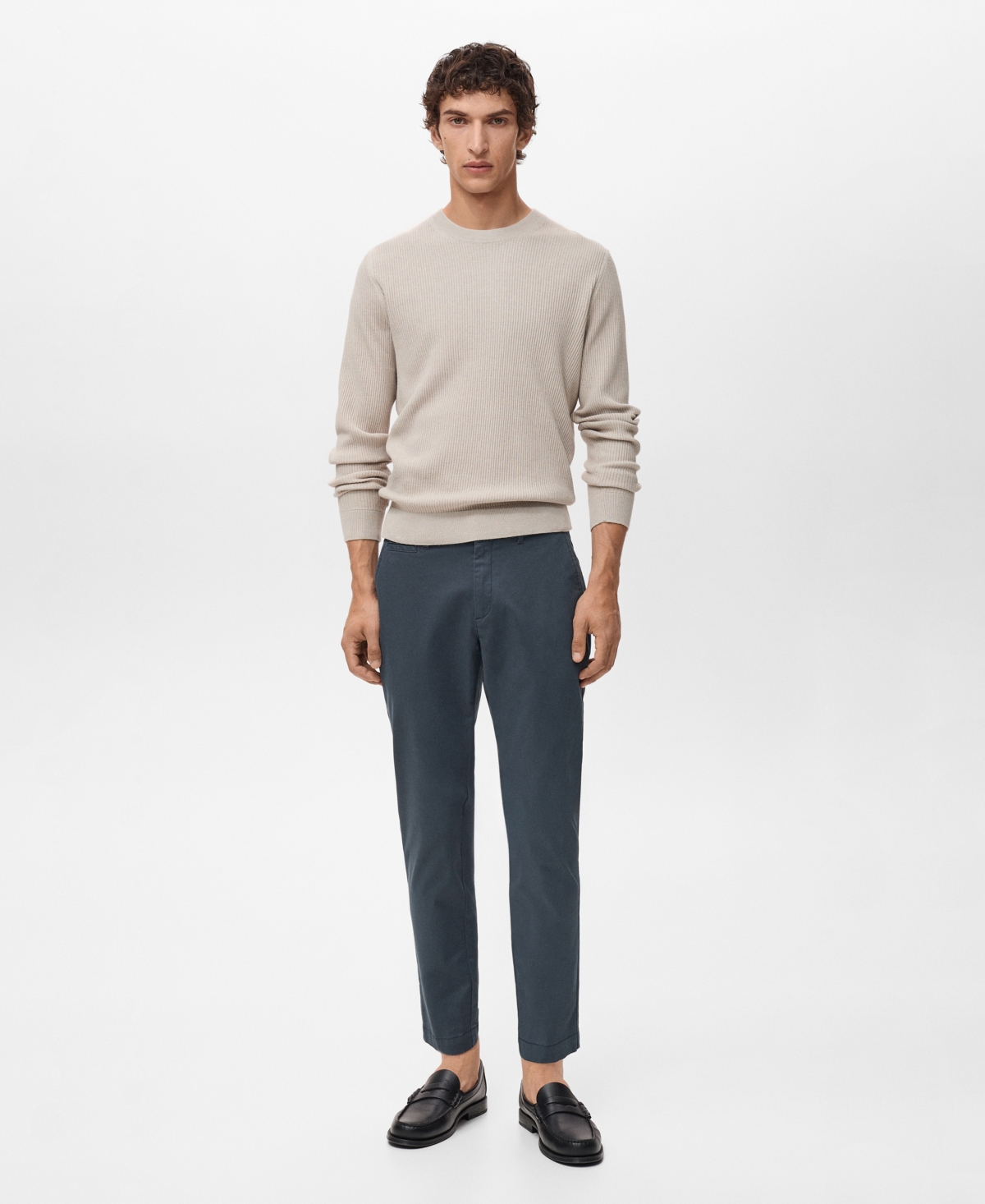 Mango Men's Prato Cropped Tapered Chino Pants In Blue