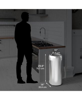 Round Stainless Steel Open Top Kitchen Trash Can with Dual AbsorbX Odor Filters