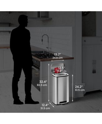 SoftStep Stainless Steel Trash Can with Odor Filter