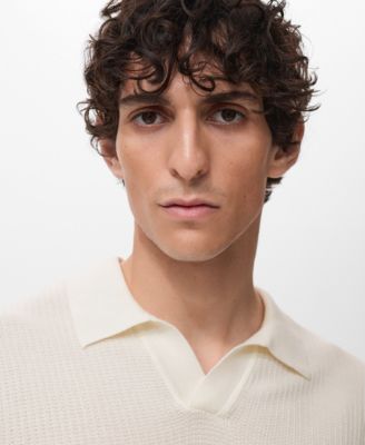 Men's Ribbed Cotton Knitted Polo Shirt