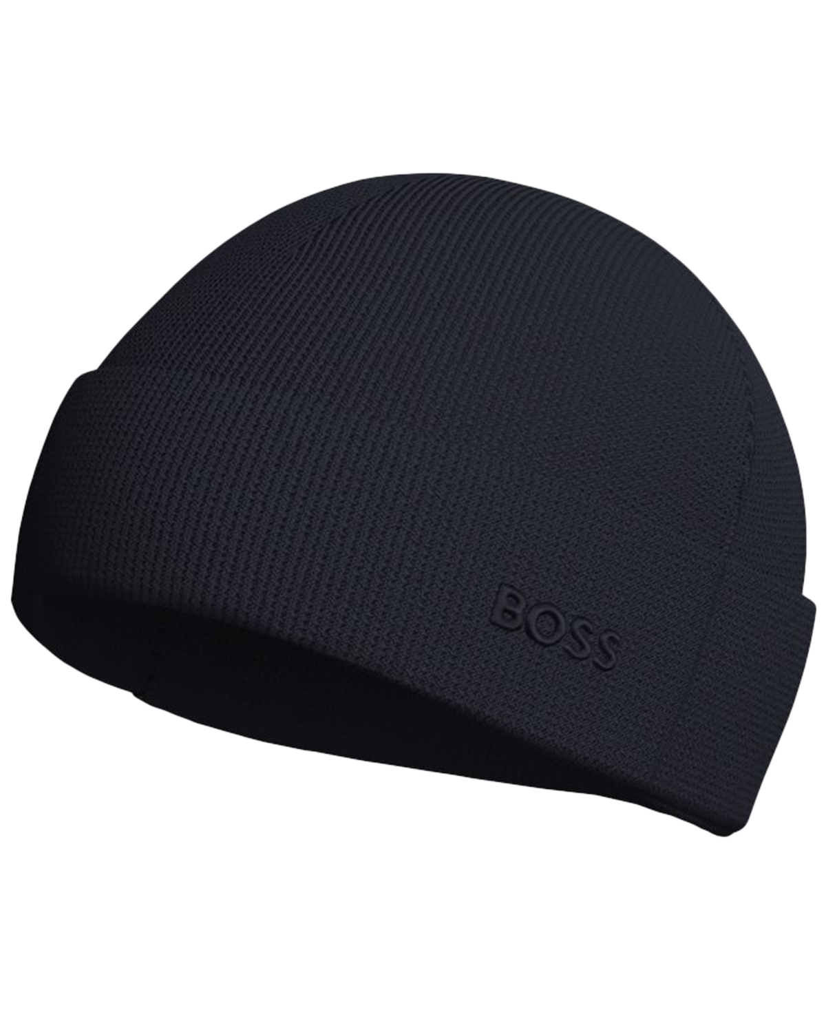 Hugo Boss Men's Waffle Logo Detail Beanie In Black