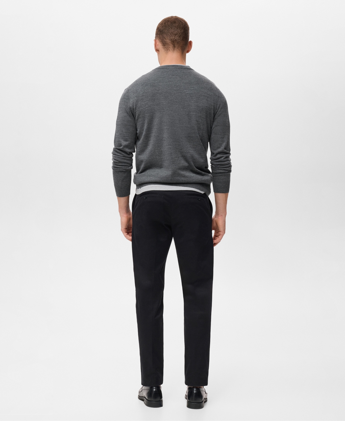 Mango Crewneck Wool Sweater In Gray