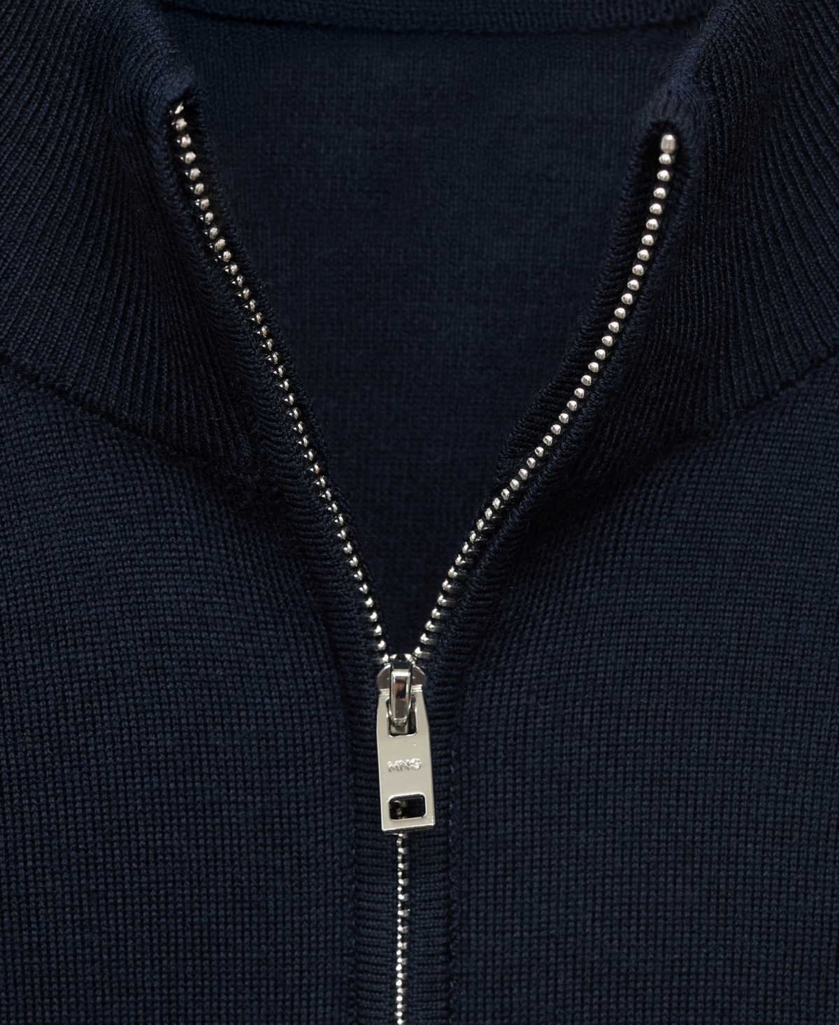 Mango Perkins Wool Quarter Zip Sweater In Blue