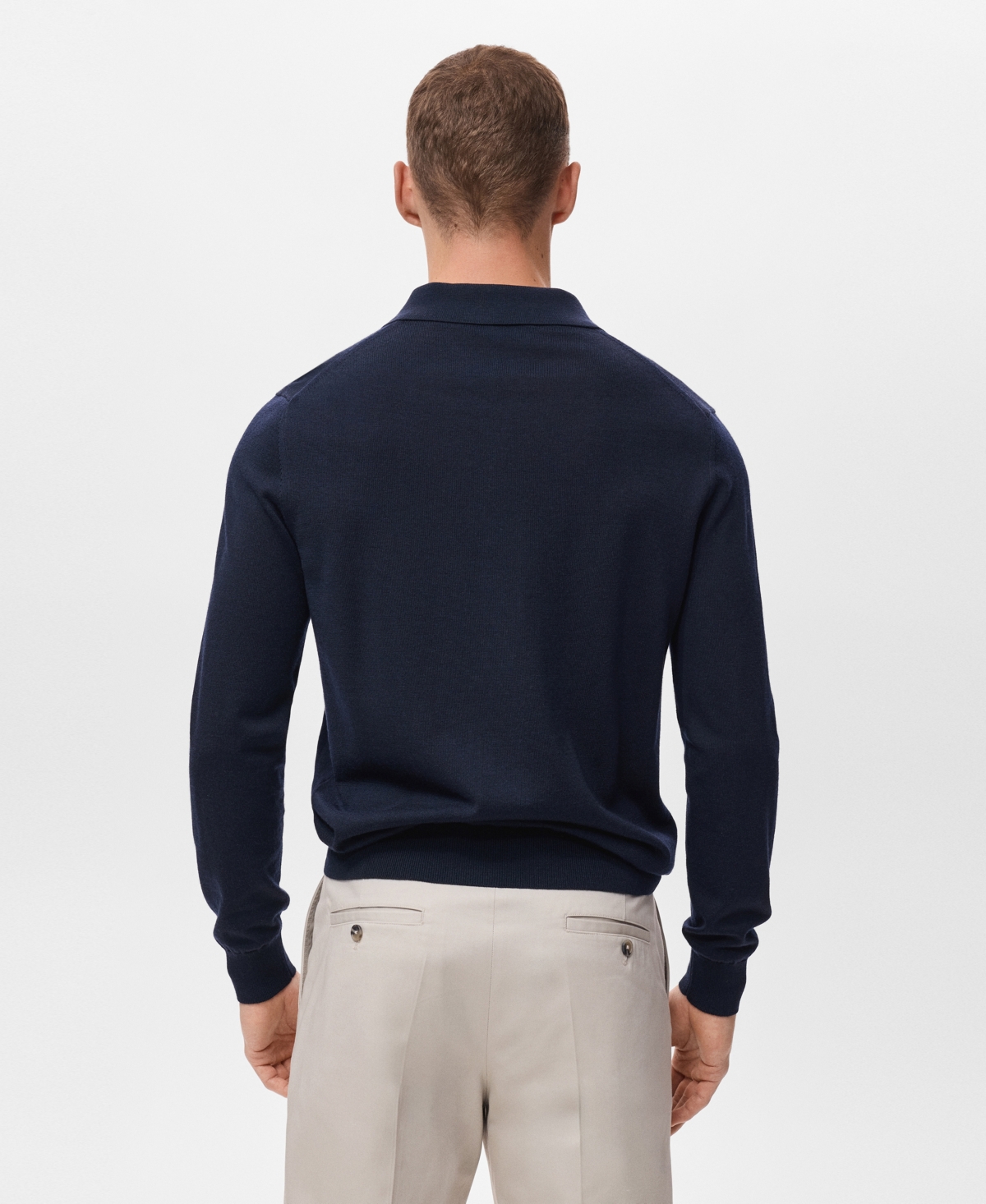 Mango Perkins Wool Quarter Zip Sweater In Blue