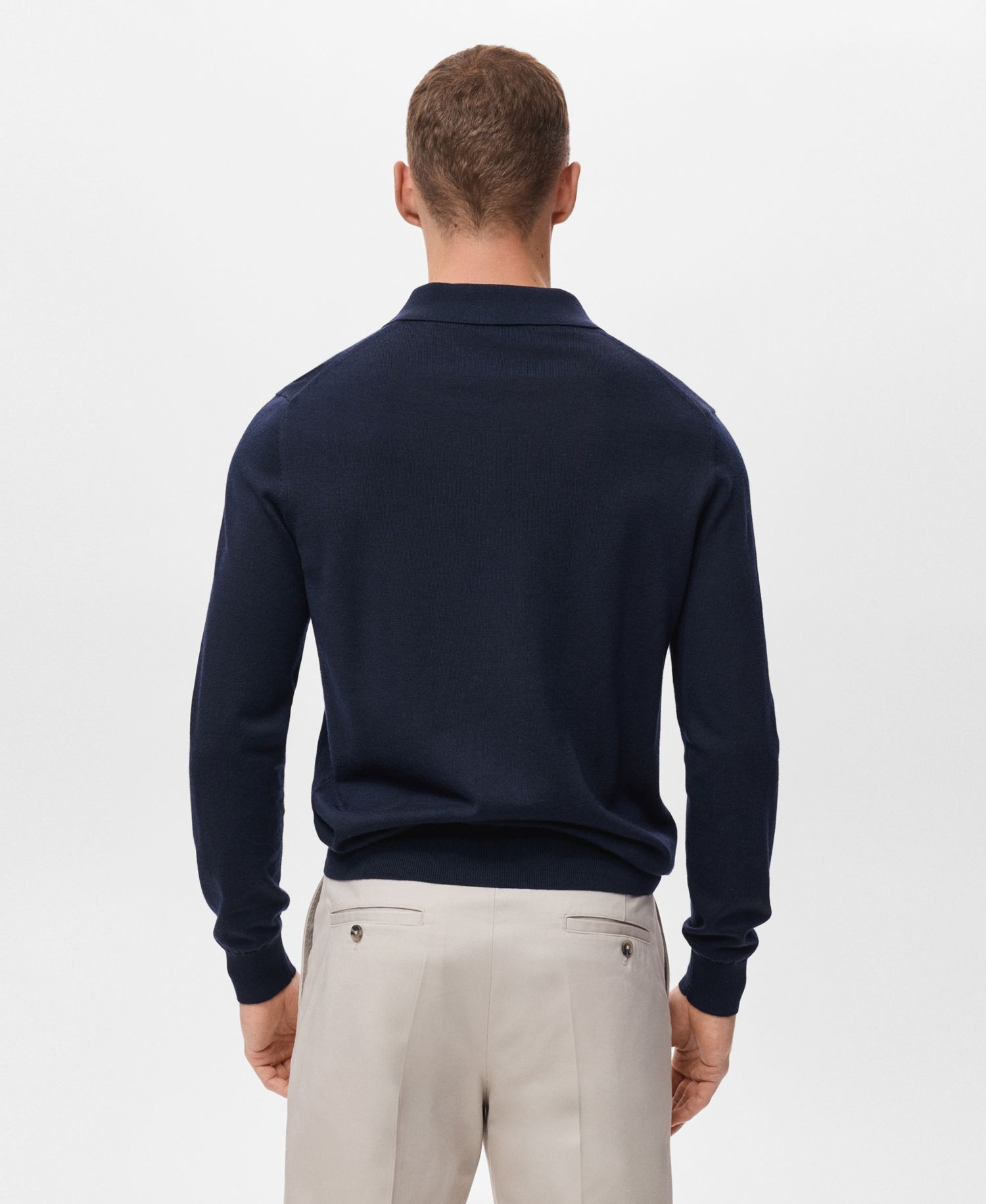 Men's Wool Knitted Polo Sweater