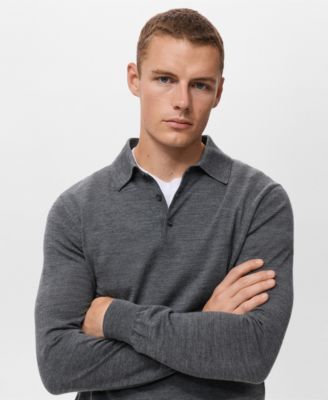 Men's Wool Knitted Polo Sweater