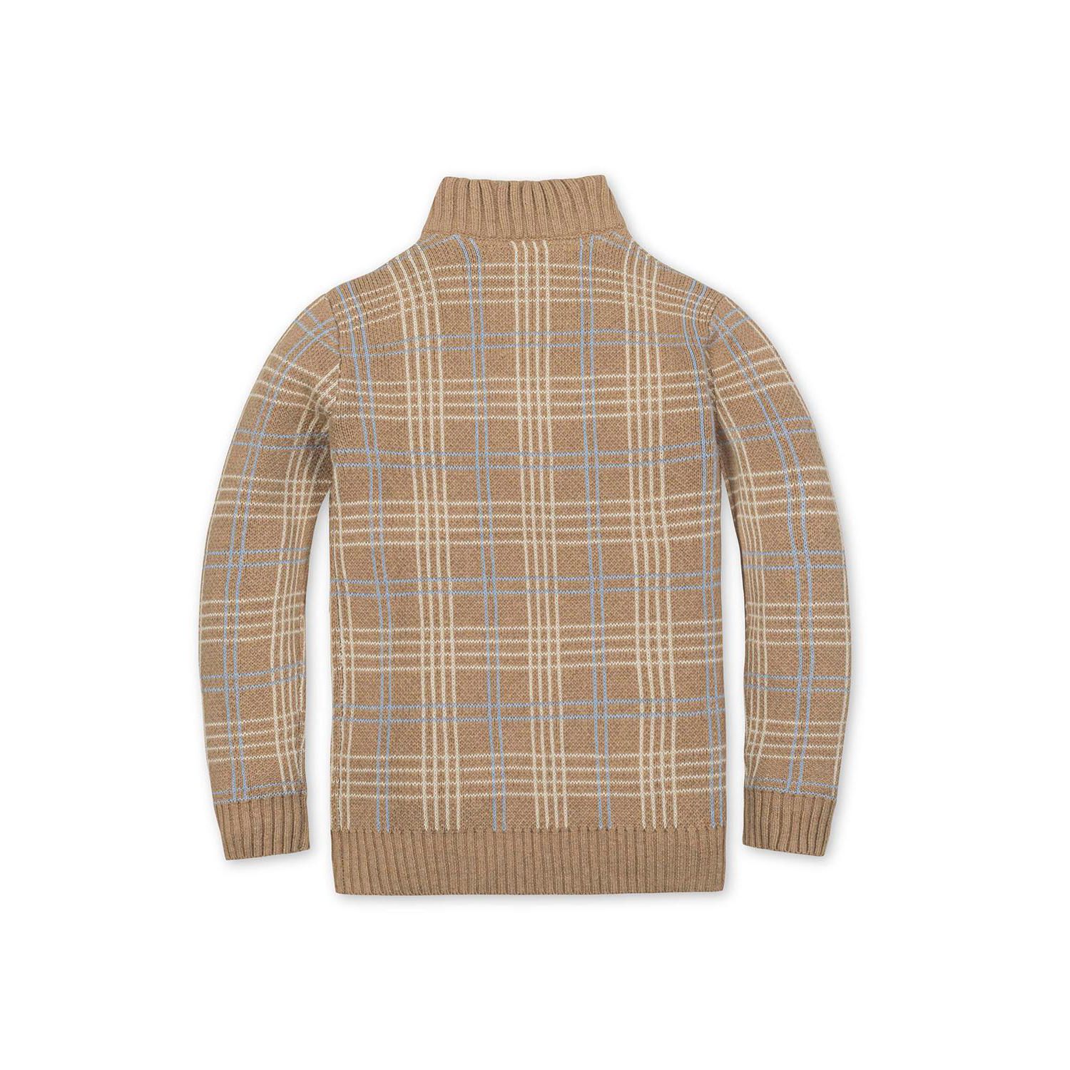Hope and Henry Boy's Xsmall to Xlarge Organic Mock Neck Intarsia Sweater