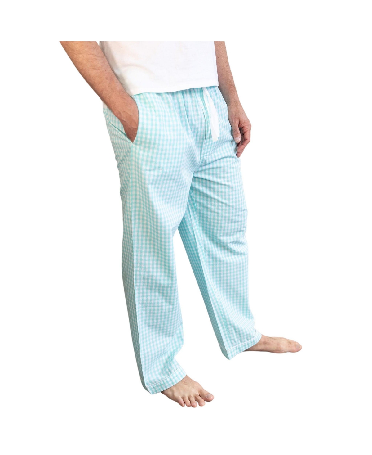 Sant and Abel Men's Hepburn Gingham Mint Pj Pants