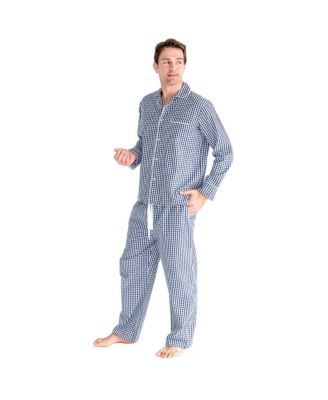 Men's Organic Cotton Poplin Button Down Long Sleeve Pajama Set