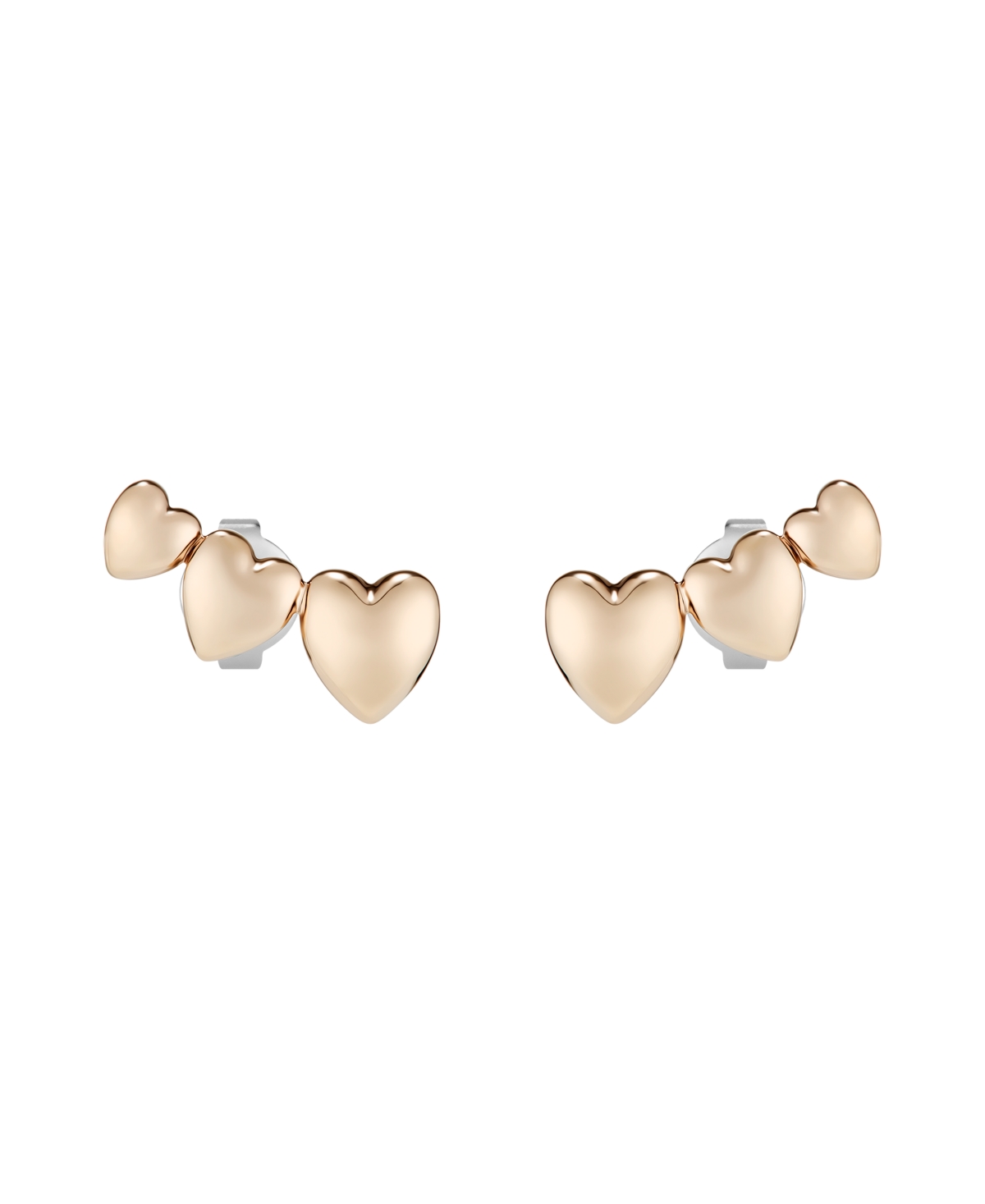 Olivia Burton Mini Heart Rose Gold Tone Stainless Steel Earrings In Gold