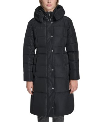 Women's Trim Hood Zip-Front Down Filled Puffer Coat