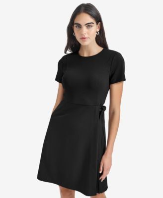 Women's Short Sleeve Pleat Dress