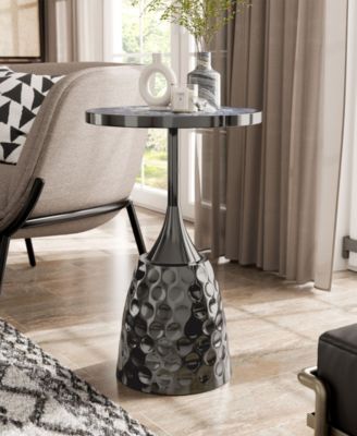 Knoll 16" Metal Round End Table with Pedestal Base