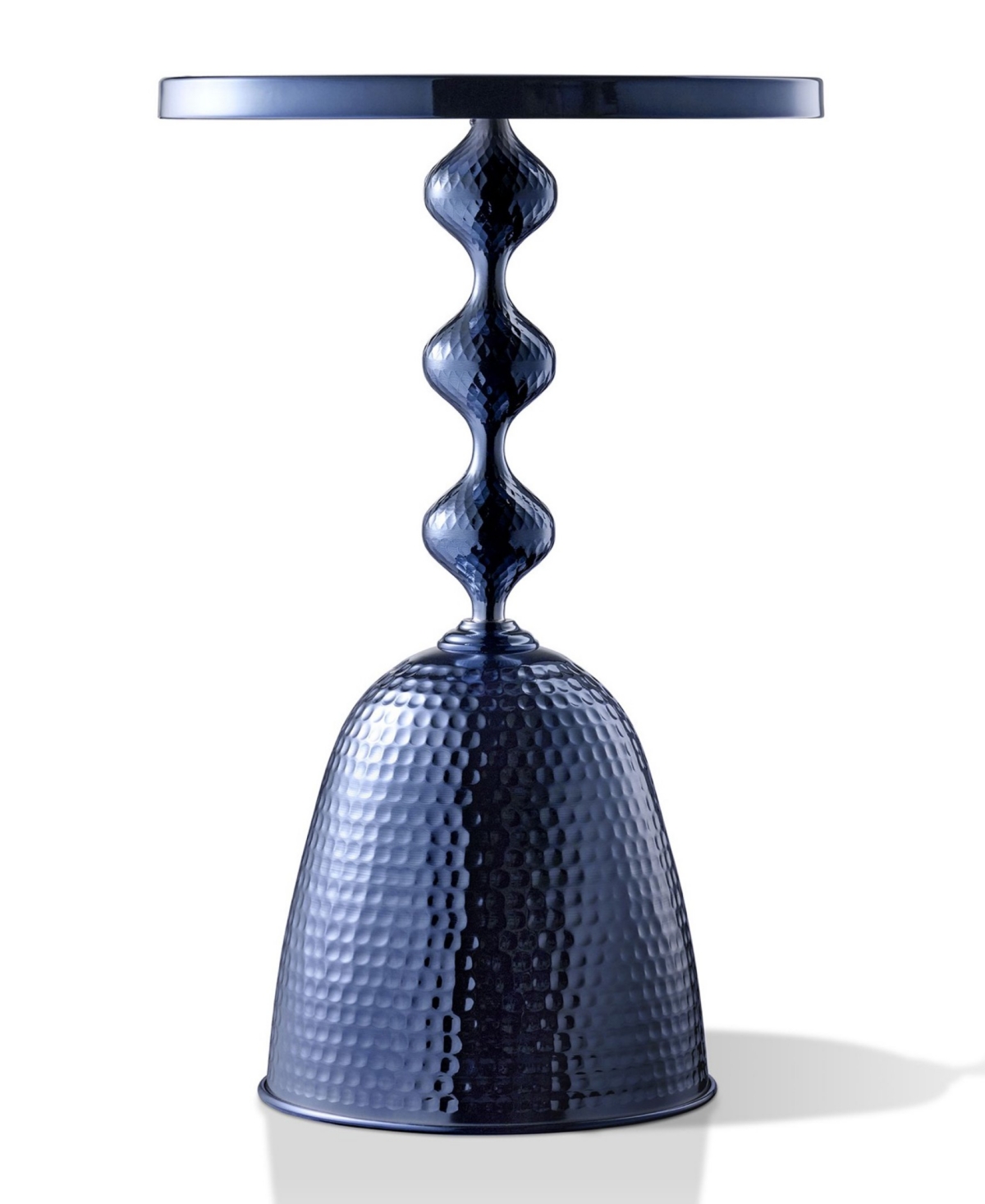 Furniture Of America Knoll 16" Metal Round End Table With Pedestal Base In Blue