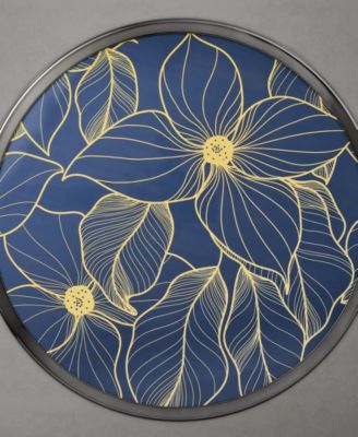 Knoll 16" Metal Round End Table with Pedestal Base