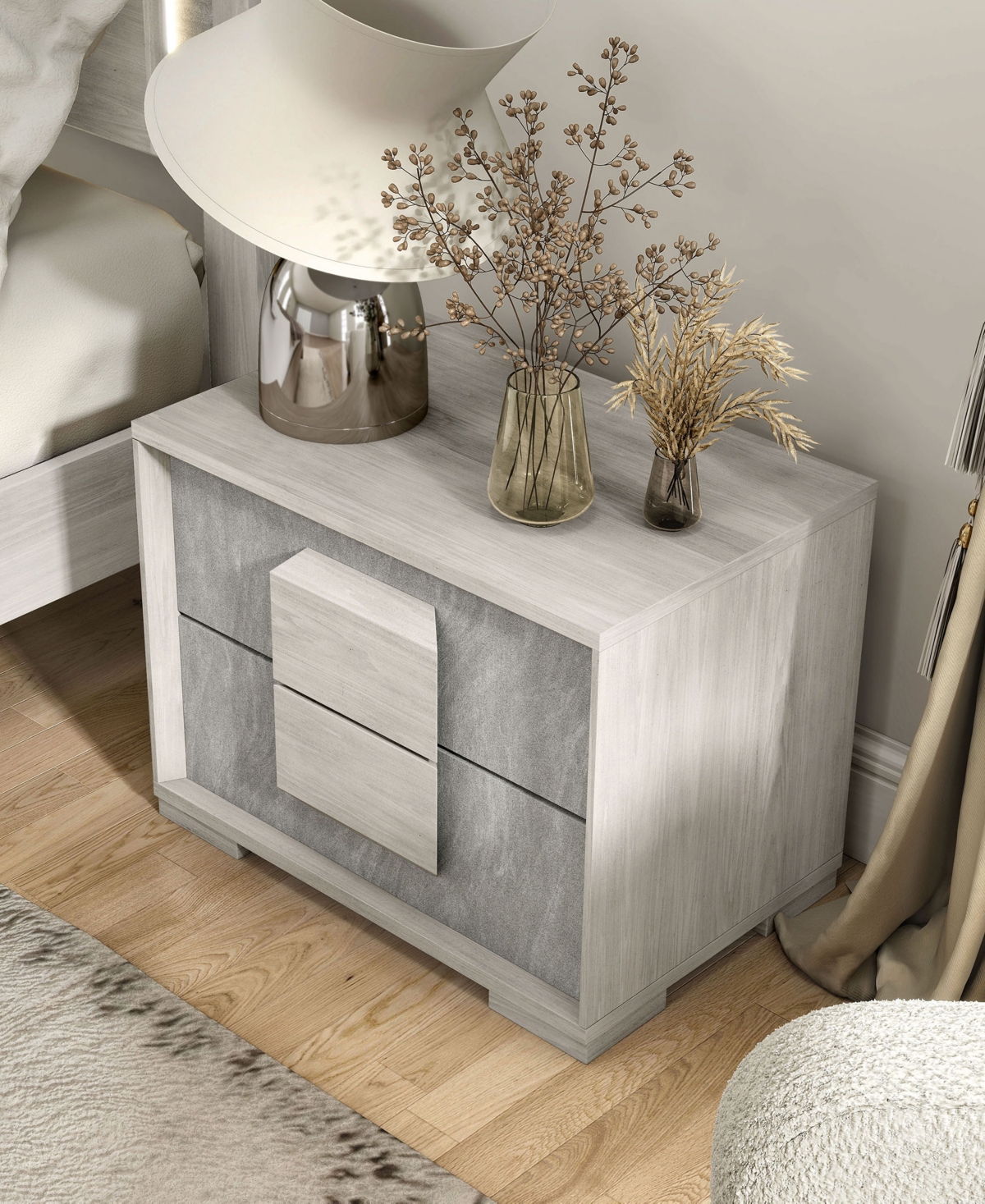 Furniture Of America Jonnick 18" Wood Two-tone 2-drawer Nightstand In Gray
