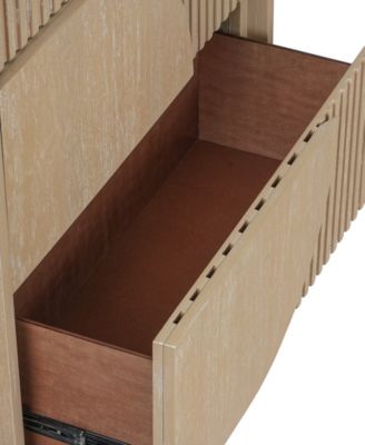 Adrienne 26.5" Solid Wood 2-Drawer Nightstand with USB Ports