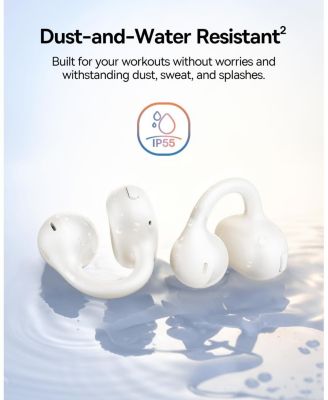 Bass BC1 Open Ear Earbuds Clip-On Headphones, Open-Ring Comfort with Tri-Curve Snug Clip,4-Mic Clear Calls, IP55 Waterproof, 38H Playtime