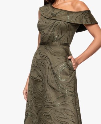 Women's Jacquard One-Shoulder Long Dress