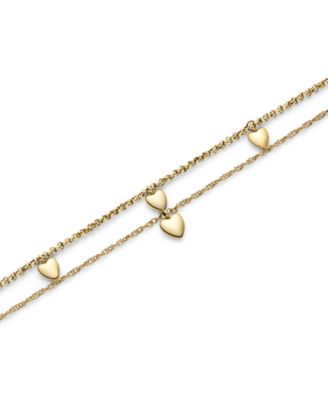 Mini Heart Gold Tone Stainless Steel Bracelet