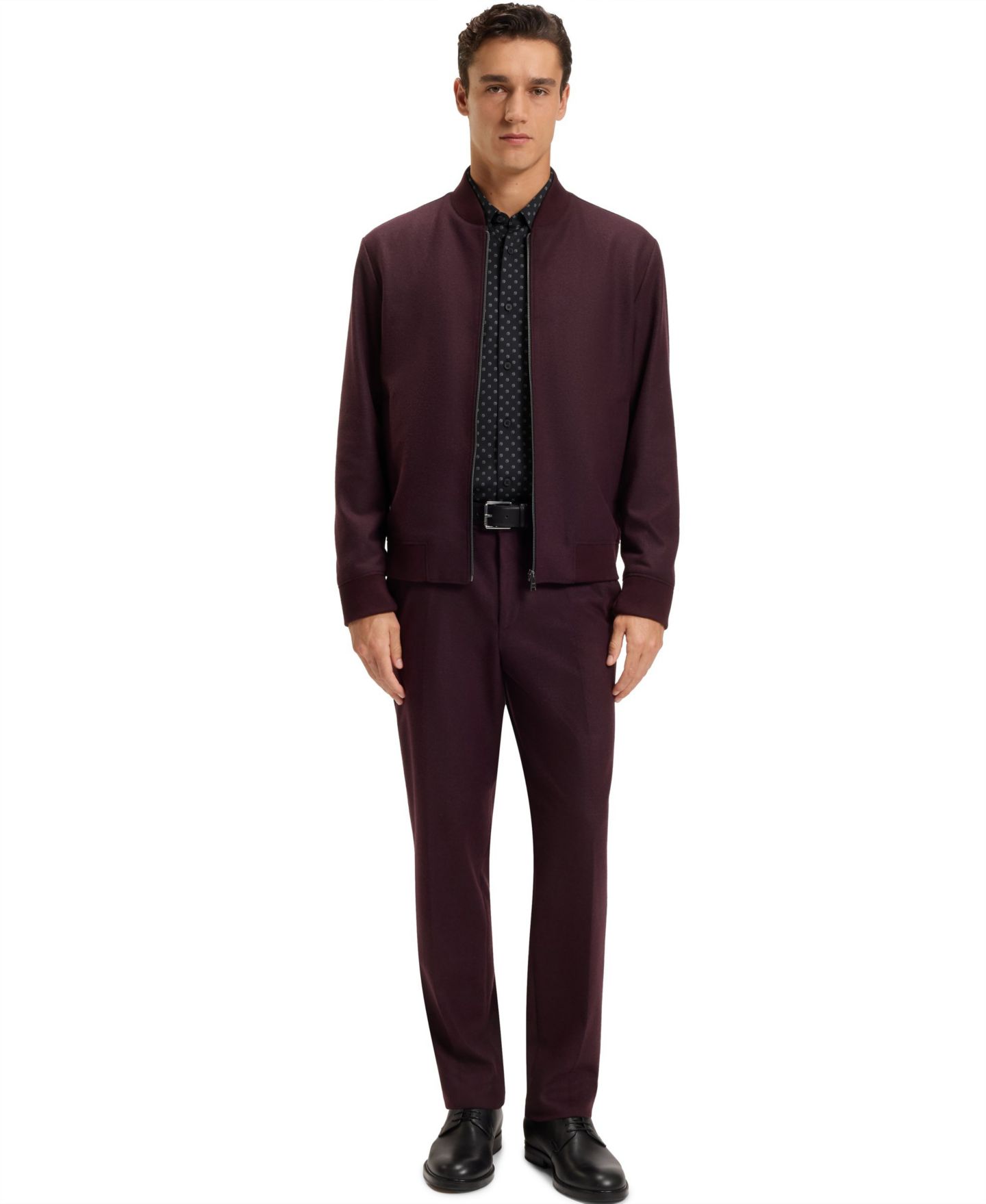 Мужская рубашка Hugo Boss Performance-Stretch Slim-Fit Dress Shirt, цвет: Чёрный — фото 4