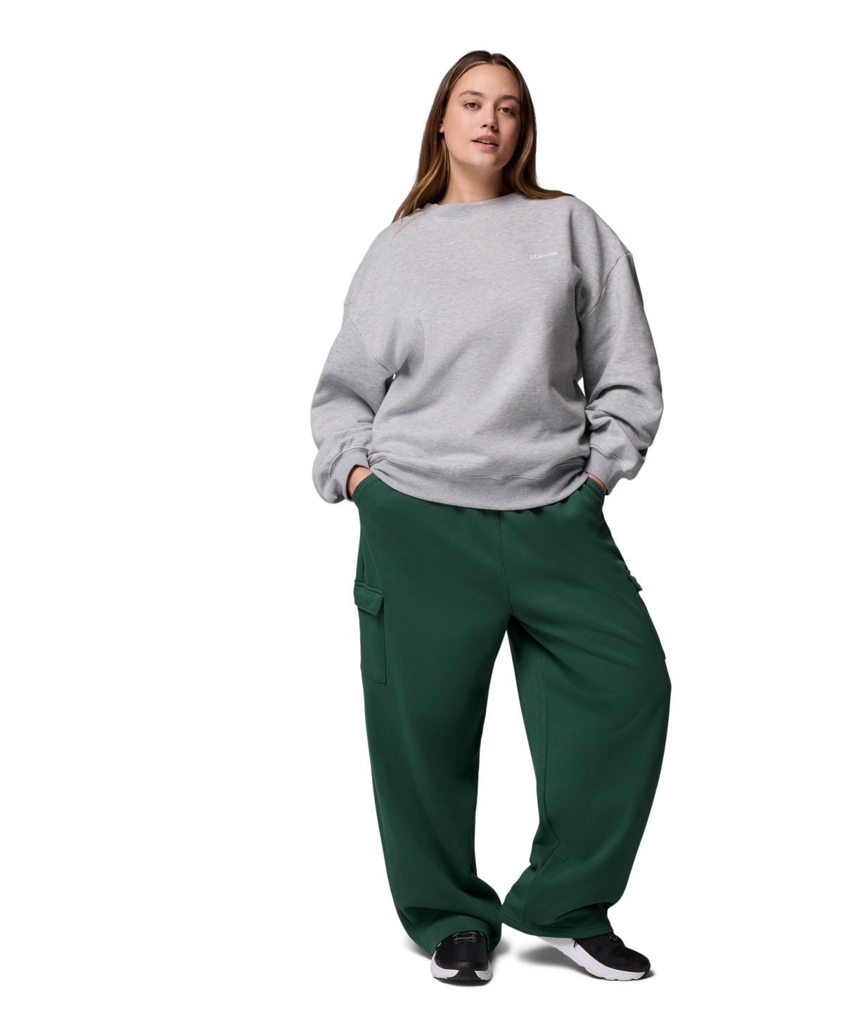 Columbia Plus Size Aldermore Crewneck Sweatshirt In Gray