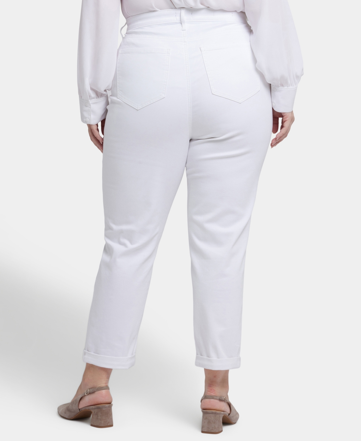 Nydj Plus Size Margot Girlfriend Pull On Jeans In White