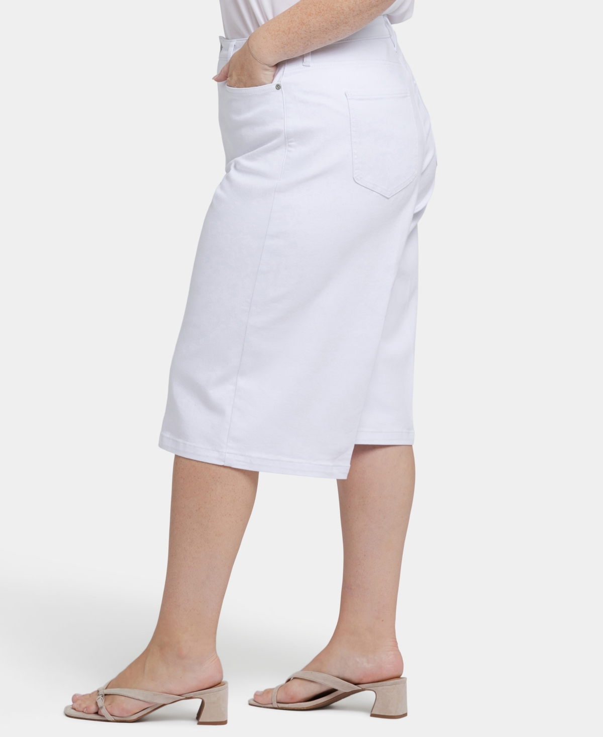 Nydj Plus Size Amelia Culotte Capri Jeans In White
