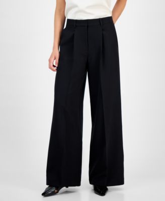 Women's Pleated Wide-Leg Pants