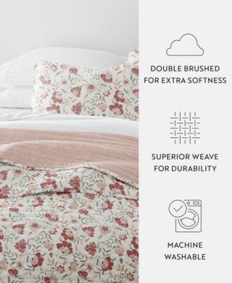 French Jacobean Reversible 3-Pc. Quilt Set, King/California King