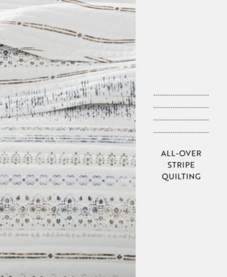 Relic Stripe Reversible 3-Pc. Quilt Set, King/California King