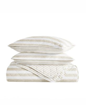 Classic Stripe Reversible 3-Pc. Quilt Set, King/California King