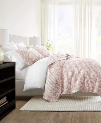 Textured Floral Reversible 2-Pc. Quilt Set, Twin/Twin XL