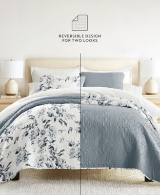 Rose Garden Reversible 3-Pc. Quilt Set, King/California King