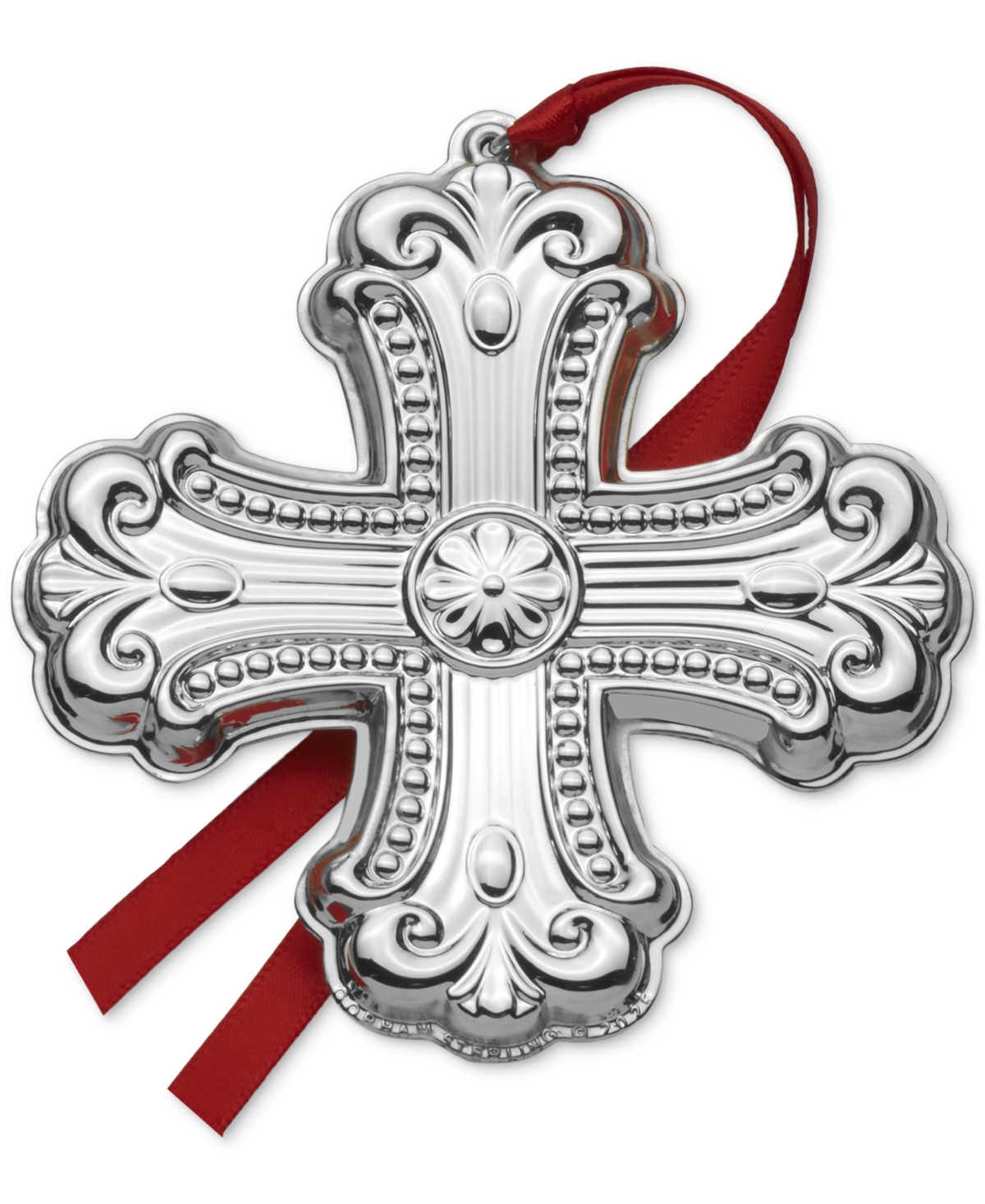 Gorham 2025 Sterling Silver Cross Ornament, 12th Edition In Silver
