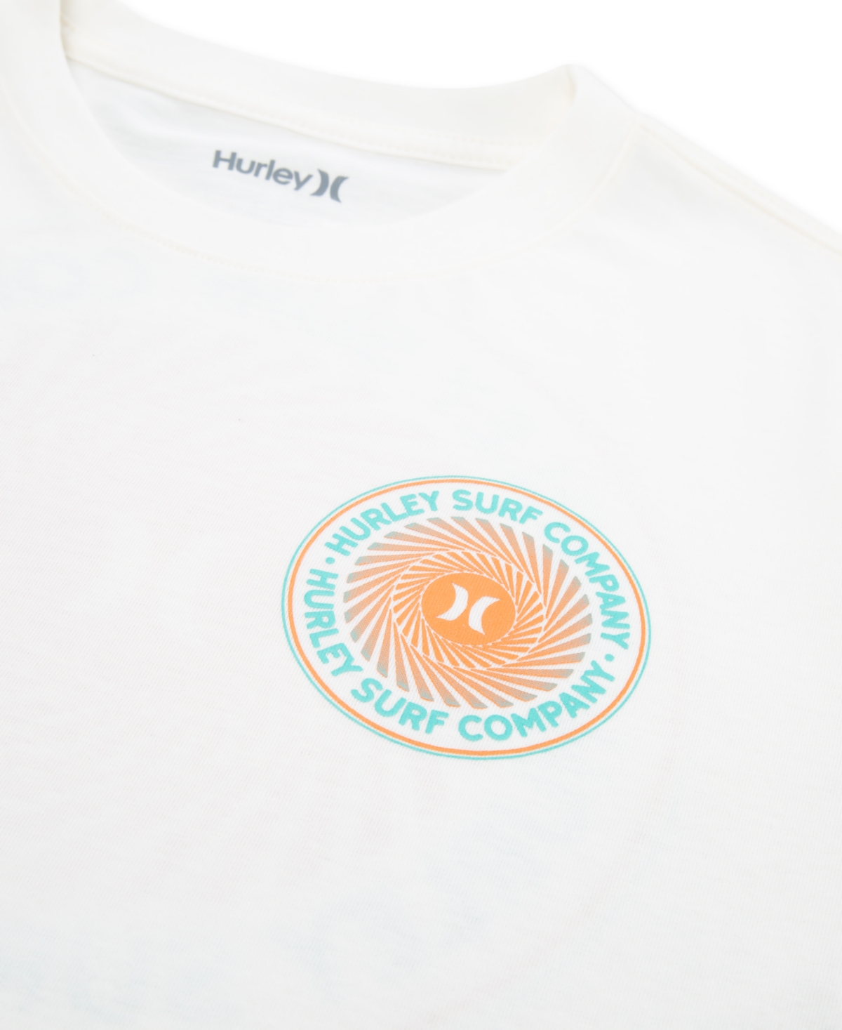 Hurley Big Boys Vortex Crewneck T-shirt In White