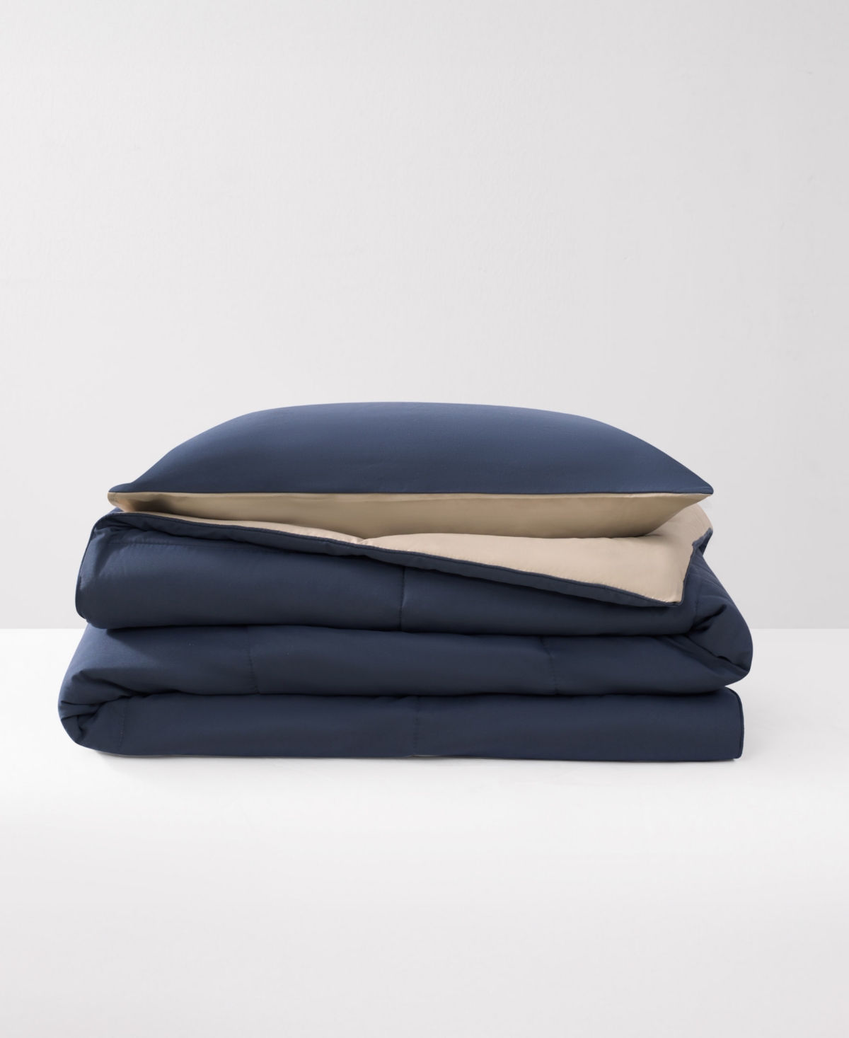 Lucky Brand Box Stitch Reversible 2-pc. Comforter Set, Twin/twin Xl In Blue