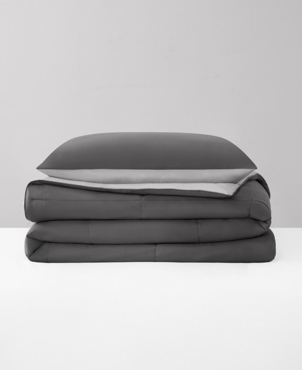 Lucky Brand Box Stitch Reversible 2-pc. Comforter Set, Twin/twin Xl In Gray