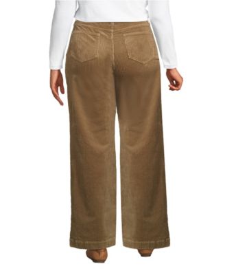 Women's Plus Size High Rise Wide Leg Corduroy Pants