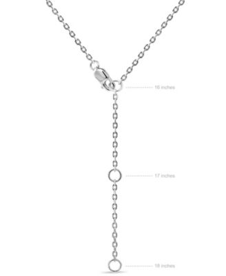 Contour-lined Dome Pendant Necklace in Sterling Silver, Adj 16/17/18 inch