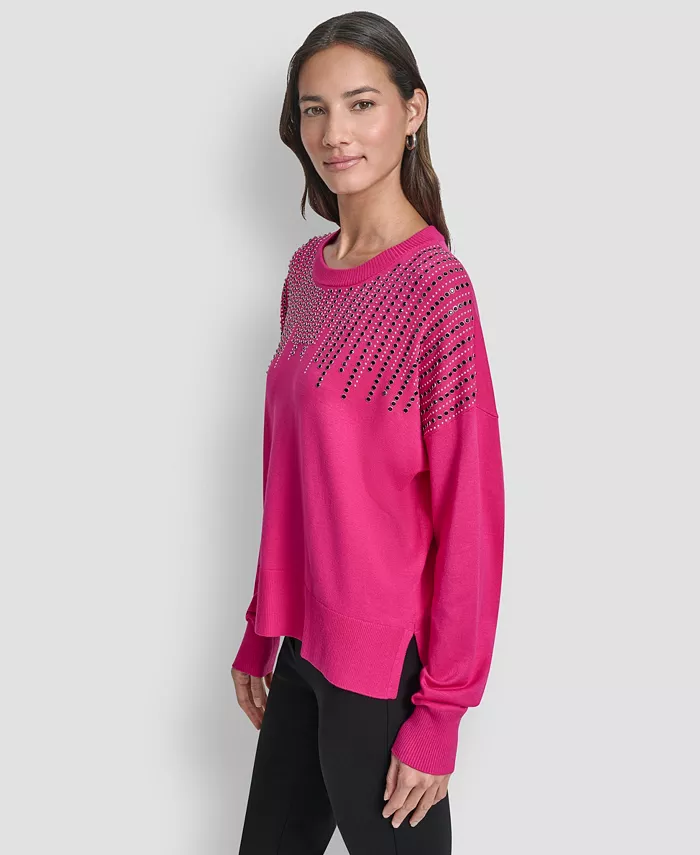 Women's Hotfix Fringe Long Sleeve Sweater - thumbnail 2