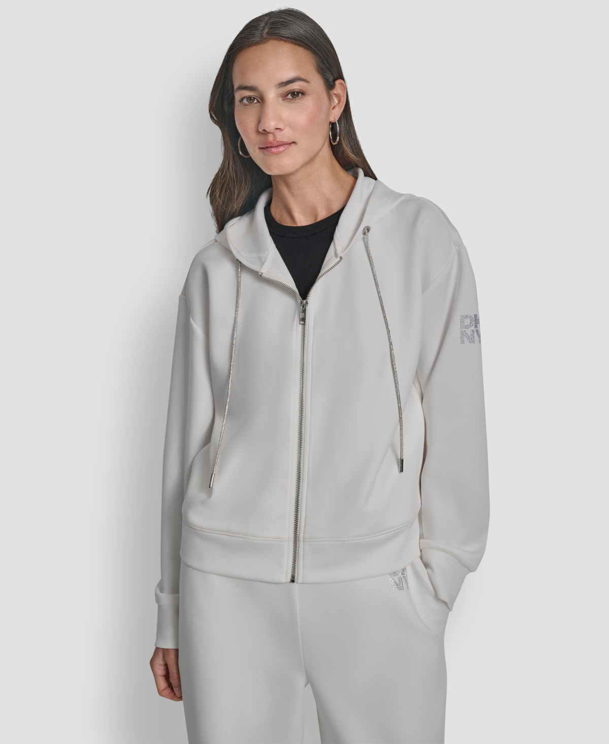 Dkny Women's Long-Sleeve Scuba Zip-Up Jacket