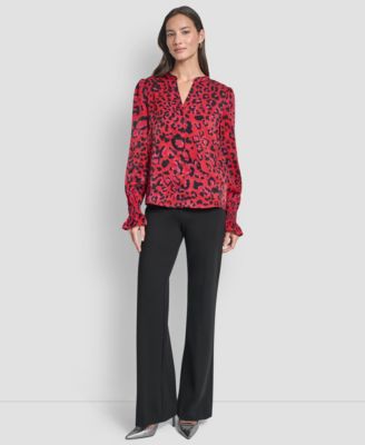 Women's Long-Sleeve Split-Neck Top