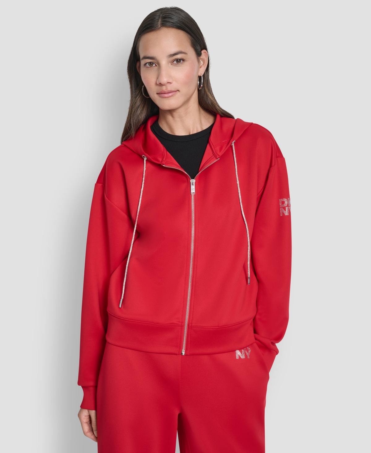 Dkny Women's Long-Sleeve Scuba Zip-Up Jacket
