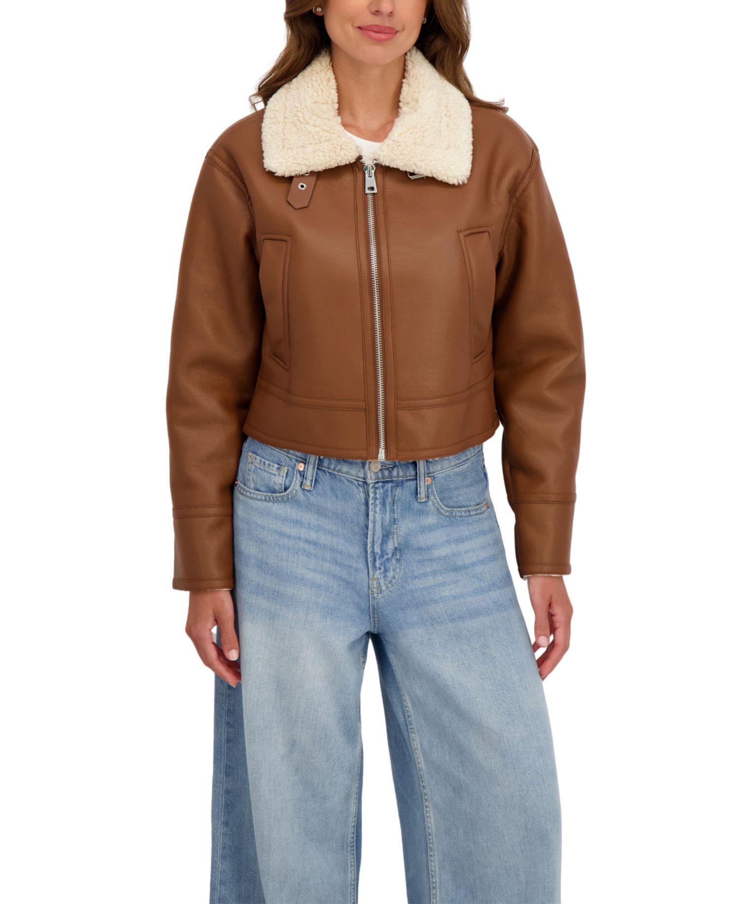 Women's Cropped Faux Shearling Jacket