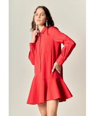 Women's Collar Flare Skirt Dress