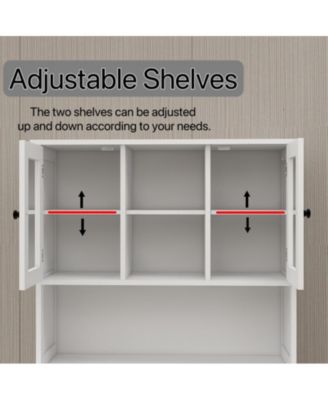 Tall Tilt-Out Laundry Cabinet with 2 Compartments and Adjustable Shelves