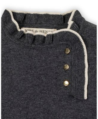 Toddler Girls' Organic Long Sleeve Ruffle Trim Sweater Dress