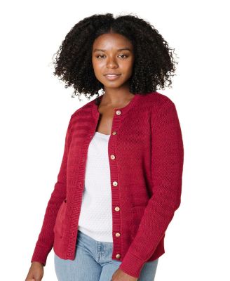 Women's Organic Chevron Stitch Cardigan Sweater